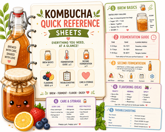 Kombucha Quick Reference Sheets